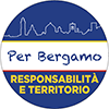 Logo giallo e rosso con scritta Democratici e civici per la Bergamasca