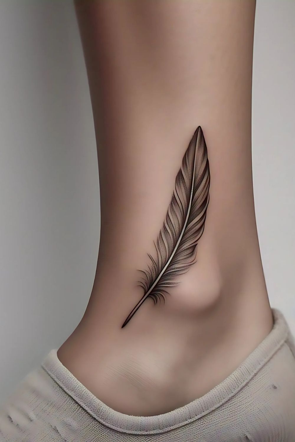 Feather Ankle Tattoo