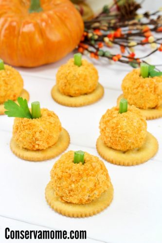 Mini Pumpkin Cheese Ball Bites