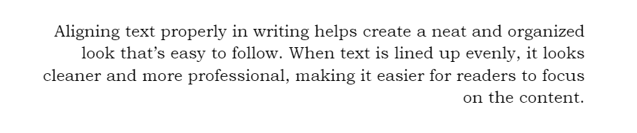 Right-aligned text