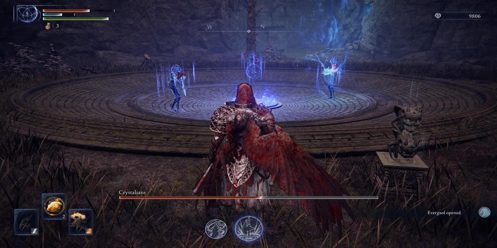 The Player Facing The Crystalians From An Evergaol