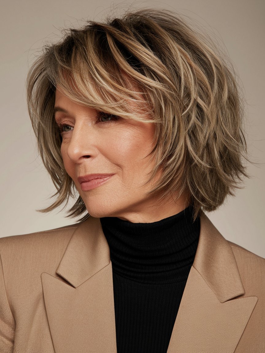 24. Subtle Highlights in a Textured Bob