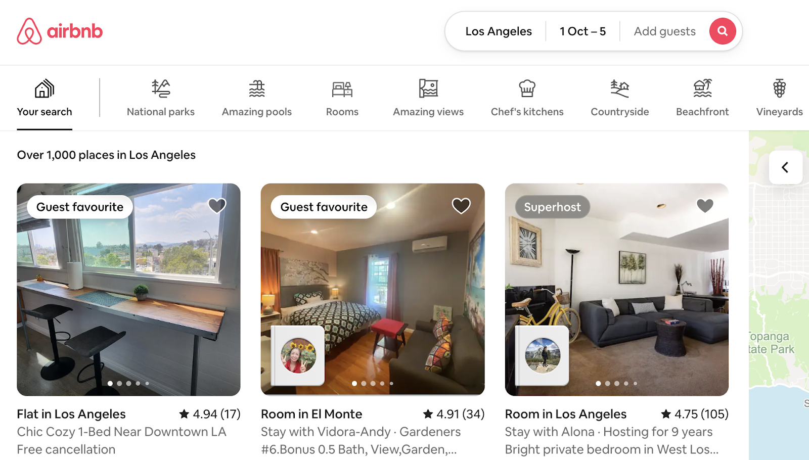 Airbnb uses dynamic contextual navigation to help users find their ideal property