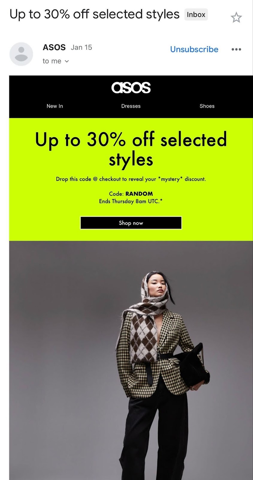 asos email campaign