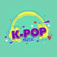 This may contain  the k - pop music logo with headphones and stars on it's side