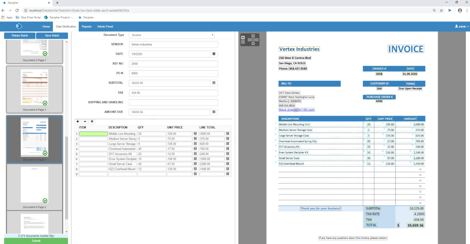 BluePrism OCR capabilities within the tool.