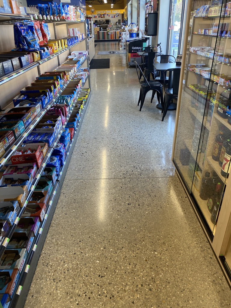 polished concrete in retail store Illinois chicago