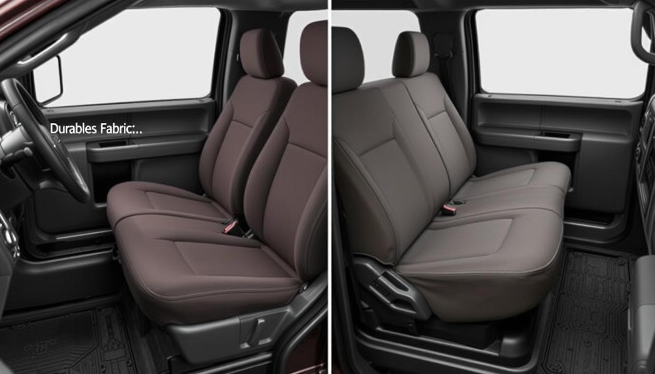 Custom truck seat covers showing protection against wear and tear