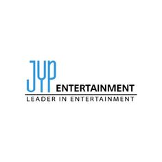 This  contain an image of  the jyp entertainment logo is shown in blue and black, while it appears to be on