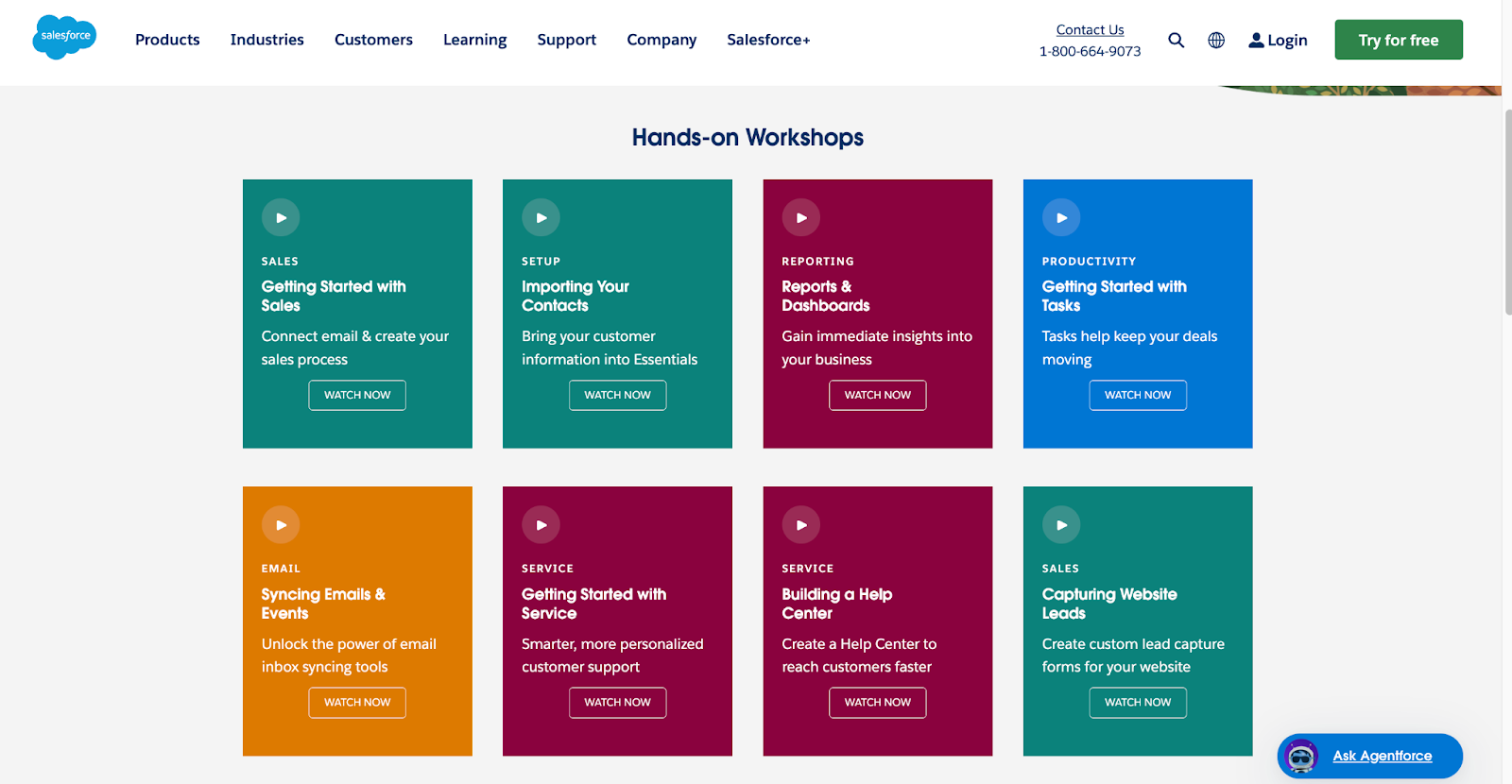 An example of how Salesforce educates users on its features