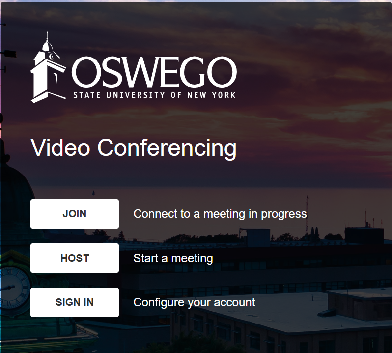 Video Conferencing Entry Screen