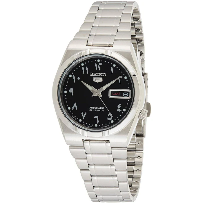 Seiko Men's Watch - Series 5 Automatic Black Dial Silver Steel Bracelet