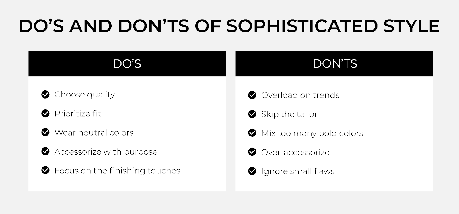 Dos and don’ts of sophisticated style