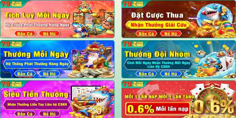 Ưu đãi dành cho game casino 79King