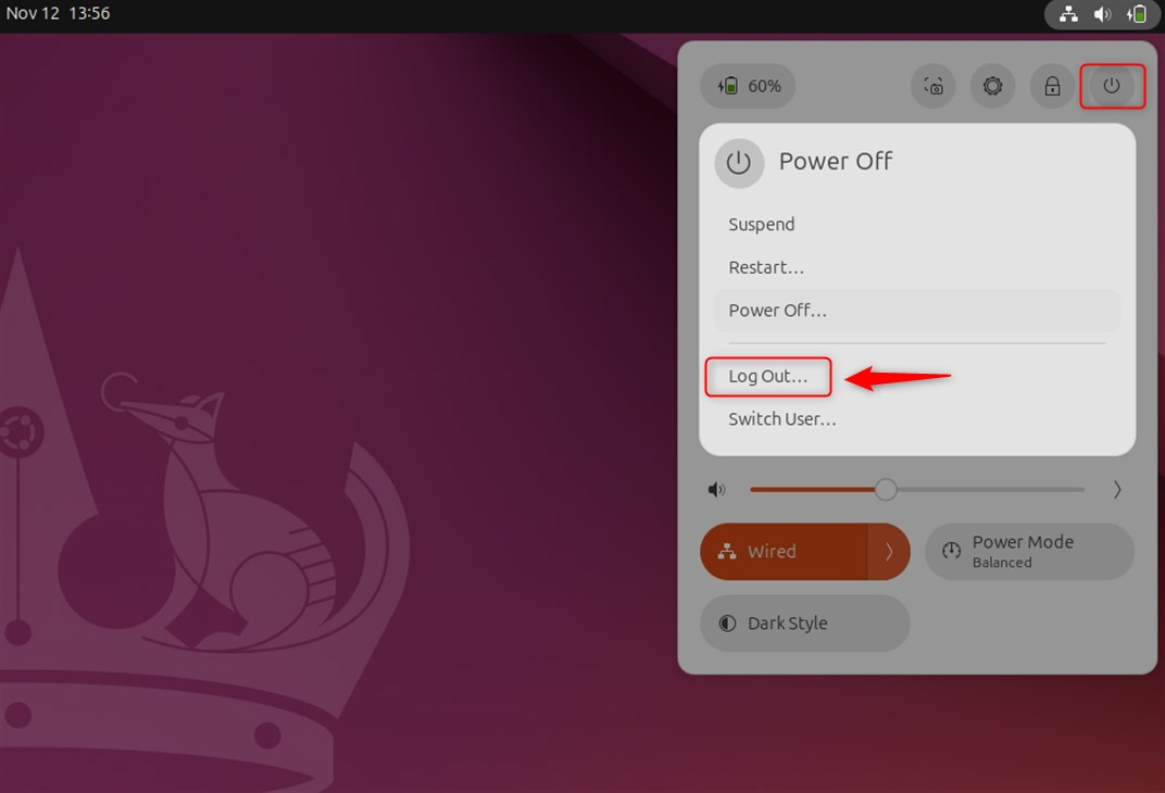 log out from Ubuntu