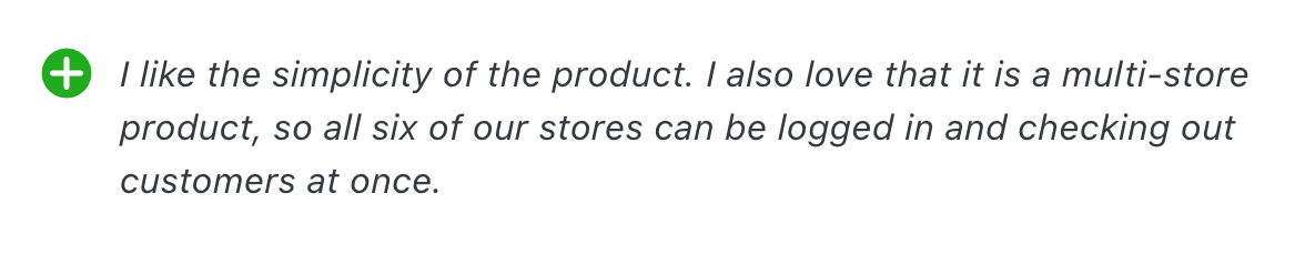 Example of a positive Heartland POS customer review from Capterra