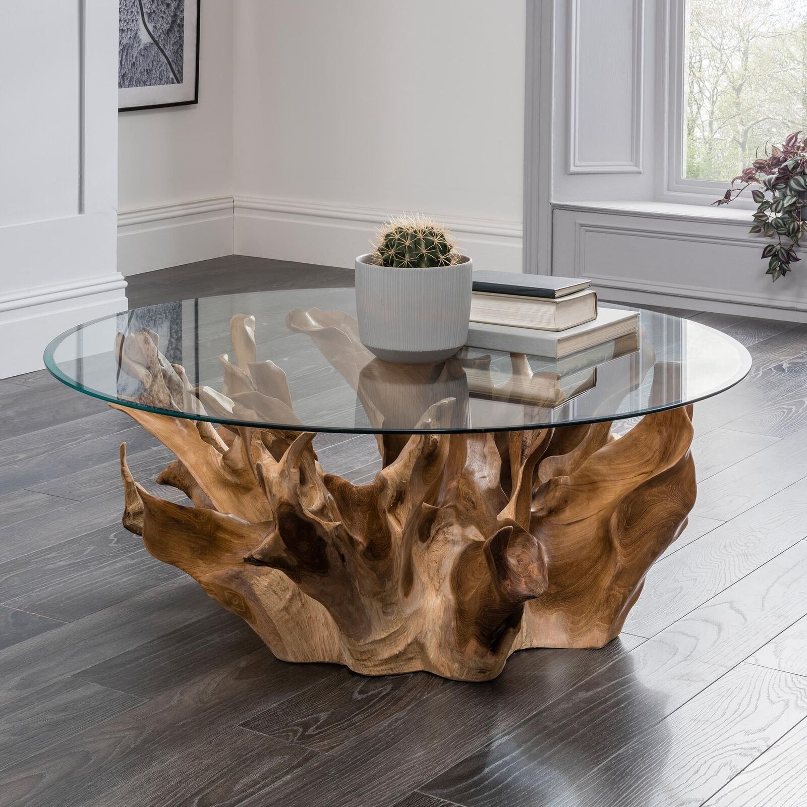 burl wood coffee table