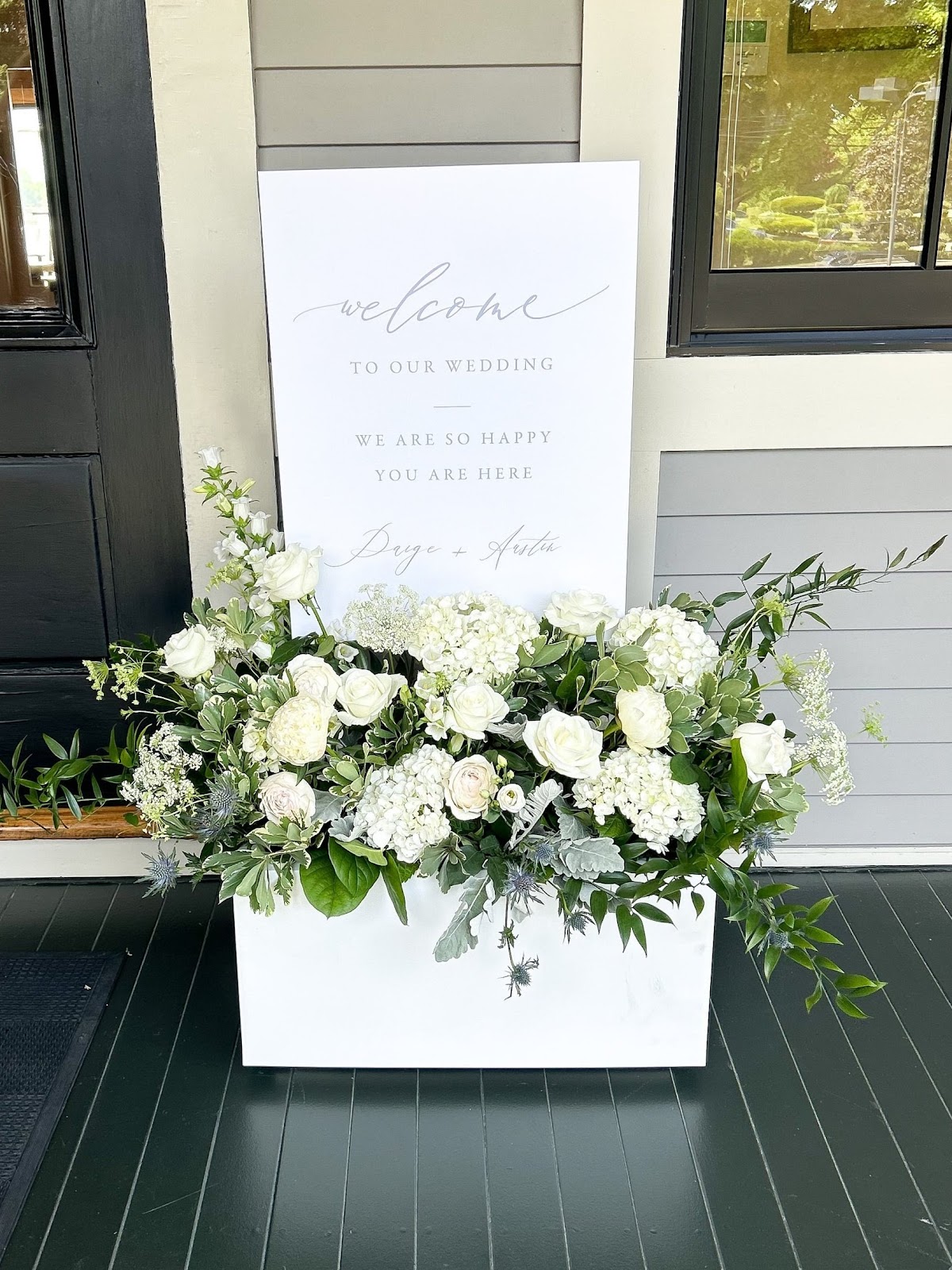 Wedding welcome sign at Eastern Yacht Club Marblehead, MA