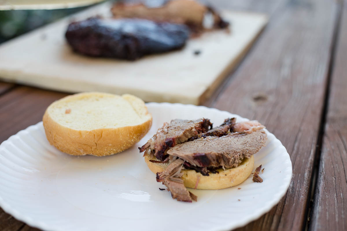 BBQ beef brisket sandwich