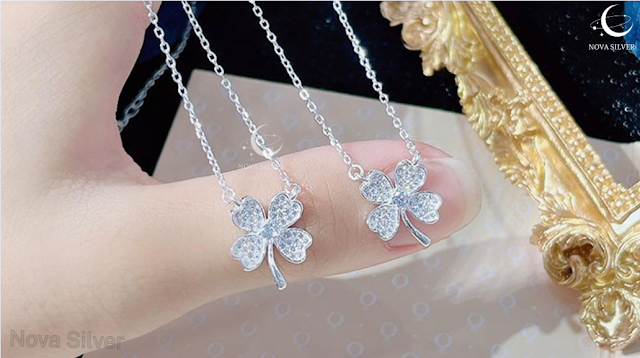 Dây chuyền bạc nữ sợi nhỏ mặt cỏ 4 lá may mắn