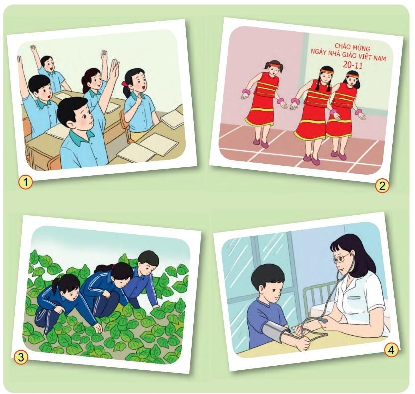 BÀI 5: NGÔI NHÀ THỨ HAIChia sẻ Câu 1: Em hãy đọc tên bài 5 và đoán Ngôi nhà thứ hai là gì? Giải nhanh:Trường học.Câu 2: Nói những điều em quan sát được trong mỗi bức tranh dưới đây: a) Mỗi bức tranh tả cảnh gì?b) Có những ai trong tranh? Họ đang làm gì?Giải nhanh:a) Giơ tay phát biểu.Biểu diễn văn nghệDọn cỏ trong vườn cây.Khám sức khỏe.b) Học sinh đang giơ tay.Học sinh nữ đang múa.Học sinh làm lao động.Học sinh được bác sĩ khám sức khỏe.BÀI ĐỌC 1: CÁI TRỐNG TRƯỜNG EMĐọc hiểu Câu 1: Bài thơ là lời của ai?Trả lời:Bài thơ là lời của bạn học sinh.Câu 2: Ở khổ thơ 2, bạn học sinh xưng hô, trò chuyện thân mật như thế nào với cái trống trường?Trả lời:- Ở khổ thơ 2, bạn học sinh xưng hô, trò chuyện thân mật với cái trống trường:“Buồn không hả trốngTrong những ngày hèBọn mình đi vắngChỉ còn tiếng ve?”Câu 3: Qua bài thơ, em thấy tình cảm của bạn học sinh với cái trống, với ngôi trường như thế nào?Trả lời:Qua bài thơ, em thấy bạn nhỏ xem cái trống trường như một người bạn thân và rất yêu ngôi trường của mình.Luyện Tập Câu 1: Hãy sắp xếp các từ chỉ hoạt động, cảm xúc của nhân vật “Trống” vào ô thích hợp.Giải nhanh:Câu hỏiVào mùa hèVào năm học mớiCái trống làm gì? ngẫm nghĩ, nằm, nghỉ, nghiêng đầuthấy, gọiCái trống thế nào?buồn mừng vui Câu 2: Tìm các từ ngữ:a) Nói về tình cảm, cảm xúc của em khi bước vào năm học mới.b) Nói về hoạt động của em trong năm học mới.Giải nhanh:a) vui, háo hức, hào hứng, thích thú, hạnh phúc.b) học tập, lao động, thể dục, ca hát.Bài viết 1Câu 1: Tập chép: Dậy sớmGiải nhanh:- Tập chépCâu 2: Chọn chữ hoặc vần phù hợp với ô trống:Giải nhanh:a) nấplàm      nụnởb) tìm chiềunhiêu c) Xen leng kengCâu 3: Tập viếta) Viết chữ hoa: Db) Viết ứng dụng: Diều sáo bay lưng trời.Giải nhanh:a) Viết chữ hoa: Db) Viết ứng dụng: Diều sáo bay lưng trời.BÀI ĐỌC 2: TRƯỜNG EMĐọc hiểuCâu 1: Tìm những chi tiết cho thấy Hà và các bạn rất háo hức mong chờ ngôi trường mới.Trả lời:- Những chi tiết cho thấy Hà và các bạn rất háo hức mong chờ ngôi trường mới:Giờ ra chơi, Hà và các bạn thường trò chuyện về ngôi trường đang xâyTưởng tượng biết bao điều.Câu 2: Hà và các bạn thích gì ở ngôi trường mới?Trả lời:Hà và các bạn thích khu vườn có đủ các loại cây ở ngôi trường mới.Câu 3: Theo em, vì sao trường mới trở thành “Ngôi nhà thứ hai” của Hà và các bạn?Trả lời:Theo em, trường mới trở thành “Ngôi nhà thứ hai” của Hà và các bạn vì ở trường có bạn bè, thầy cô và rất nhiều điều các bạn thíchLuyện tậpCâu 1: Đặt câu hỏi cho bộ phận câu in đậm:a) Học sinh trò chuyện về ngôi trường đang xây.b) Các bạn hẹn nhau ở thư viện sau mỗi buổi học.Giải nhanh:a) Học sinh làm gì?b) Ai hẹn nhau ở thư viện sau mỗi buổi học?Câu 2: Theo em các bạn học sinh sẽ làm gì để ngôi trường mới luôn sạch đẹp?Giải nhanh:Ai (con gì, cái gì)Làm gì?Các bạnSẽ trồng nhiều hoa trong vườn trườngCác bạnSẽ chăm chỉ tưới câyCác bạnSẽ không vút rác vừa bãiCác bạnSẽ không vẽ bậy lên tường Trao đổi