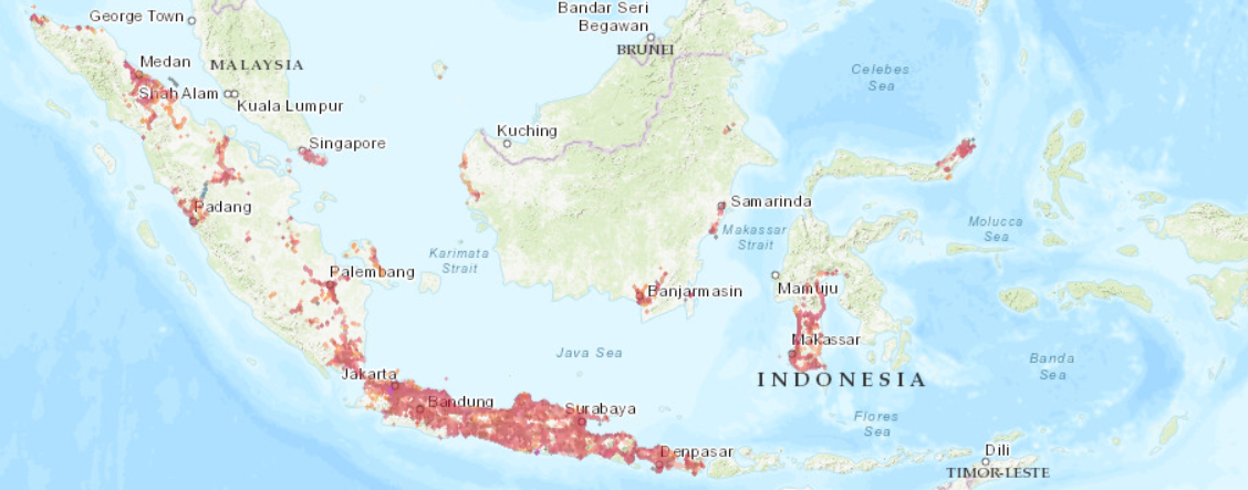 Copertura della rete LTE di IM3 Ooredoo a Bali
