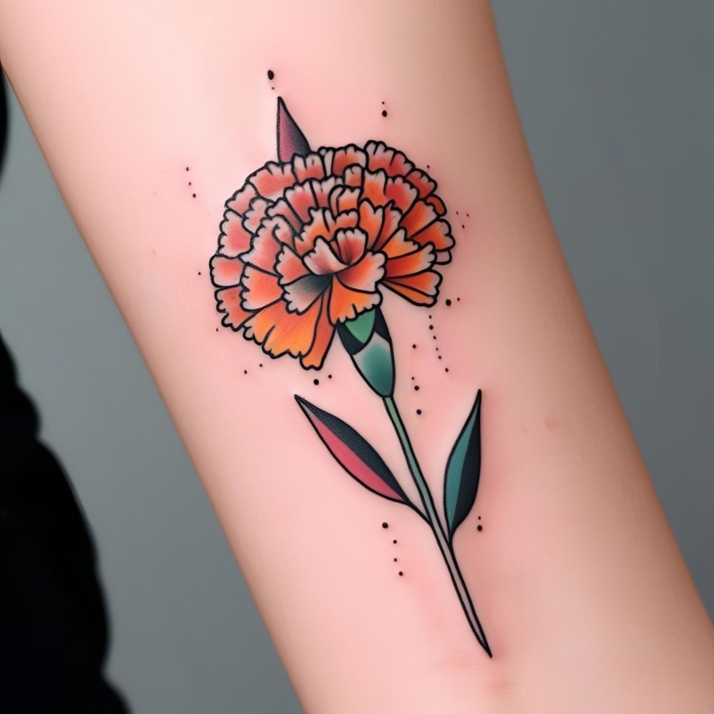 Abstract Carnation Tattoo