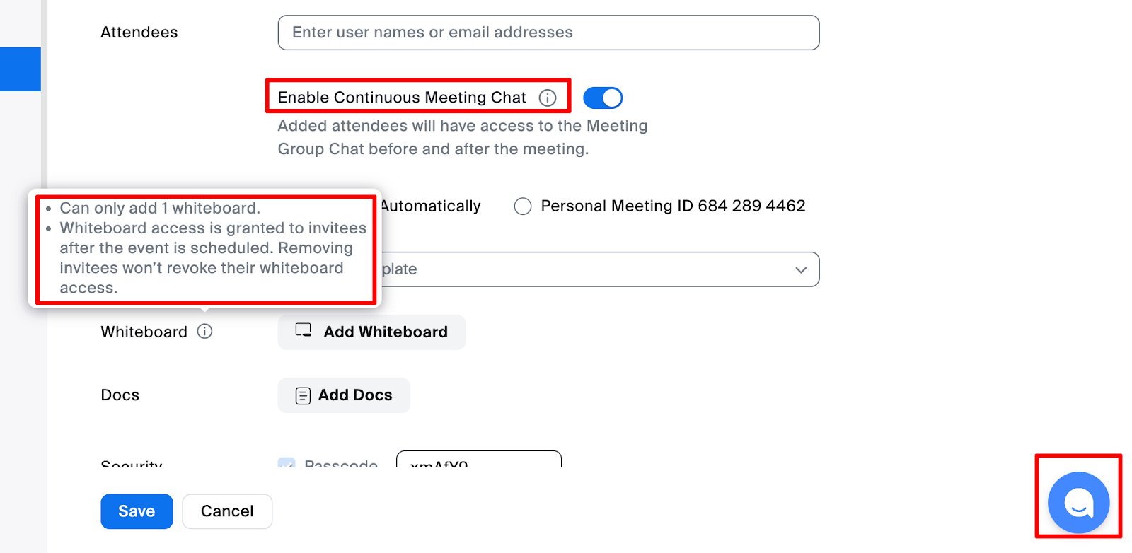 Zoom Meeting setting screen