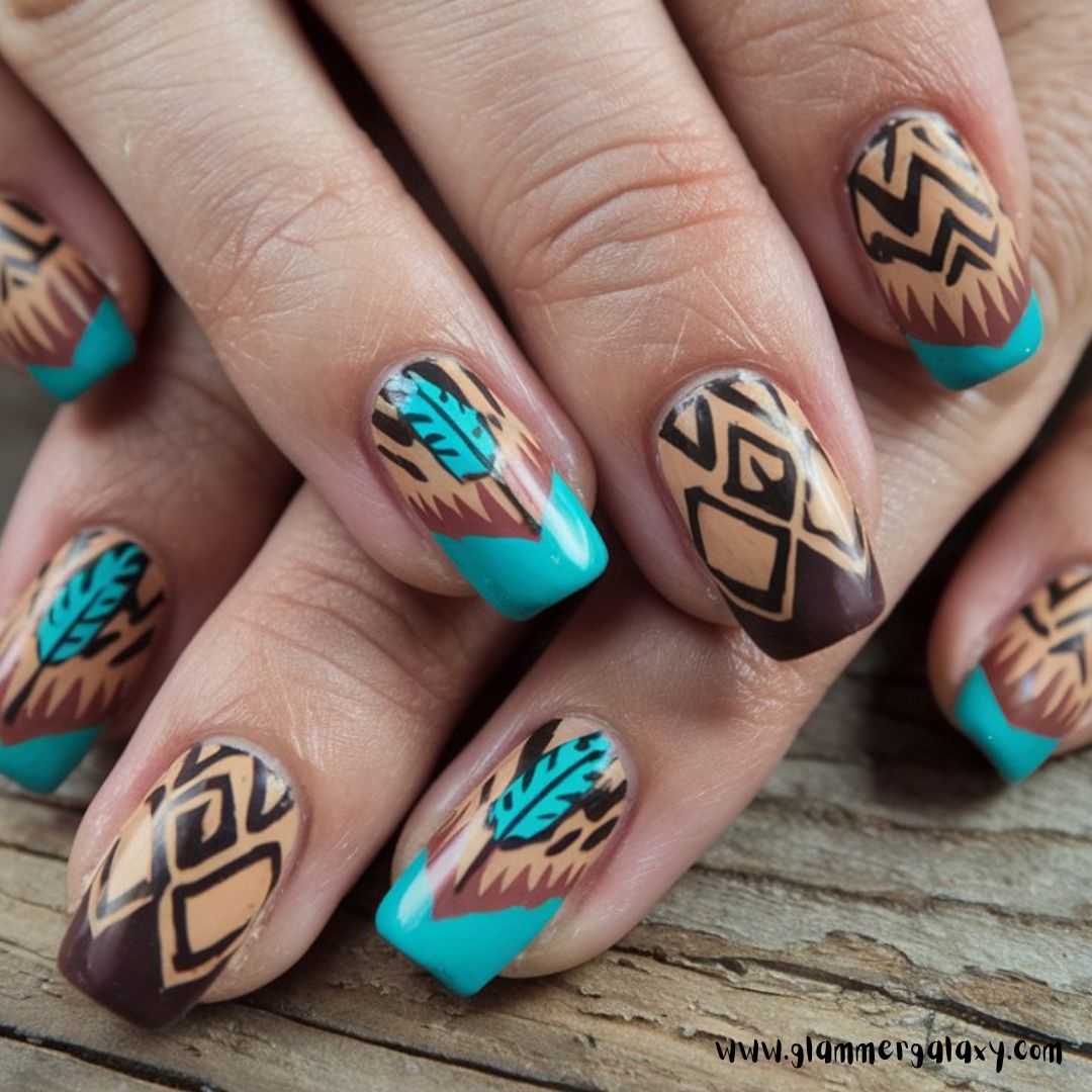 Western Tribal Nail Art