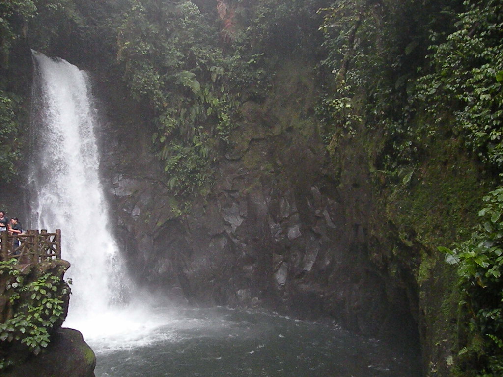 A tall waterfall.