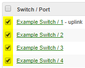 Select the desired switch ports