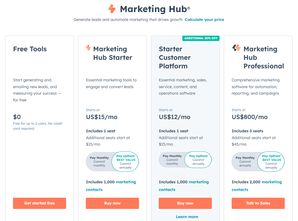 HubSpot Pricing