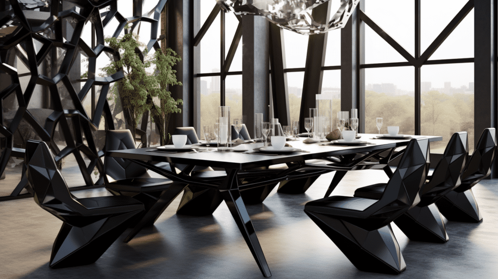 Geometric design dining table 