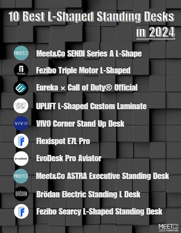 best l-shaped standing desks list