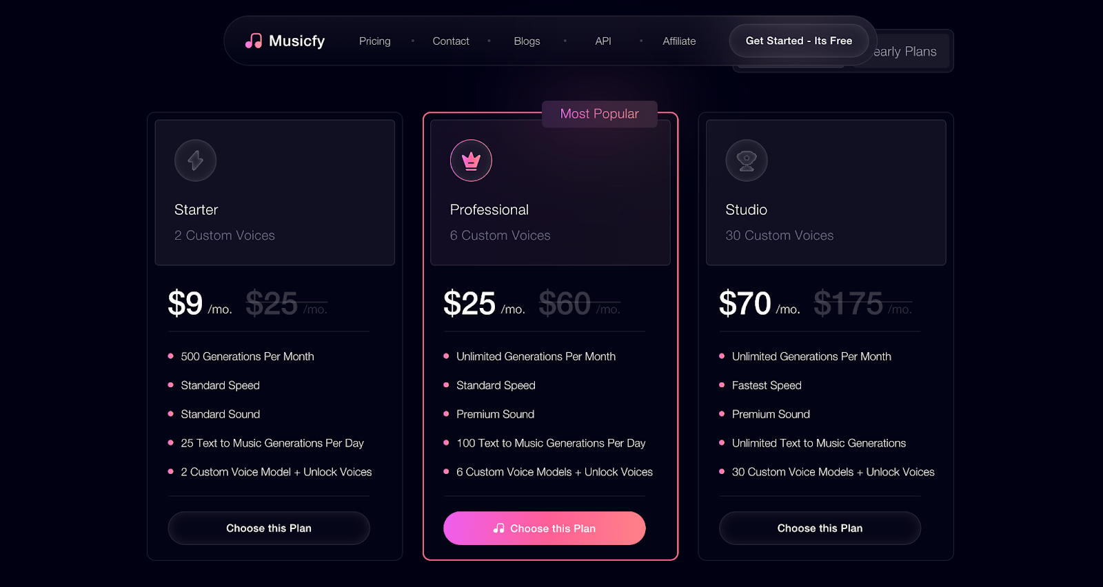 musicfy pricing