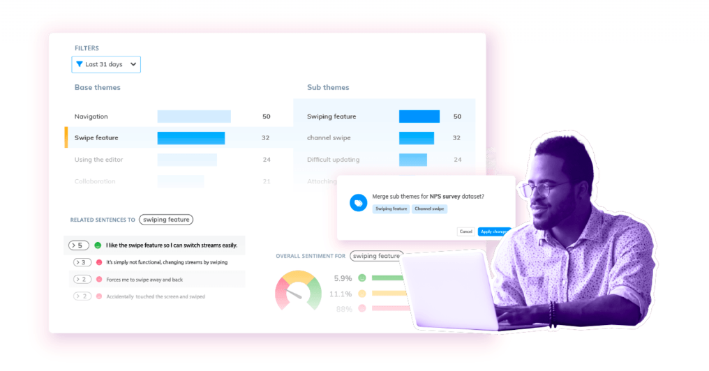 Thematic allows you to easily edit and modify your themes so you can adapt the analysis to your business requirements.