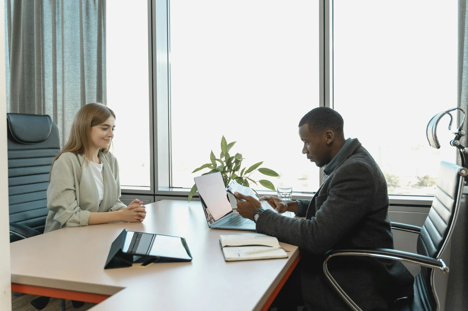 An employer interviewing a candidate