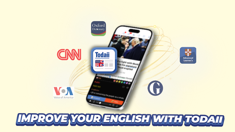 app học tiếng Anh qua việc đọc báo Todaii English