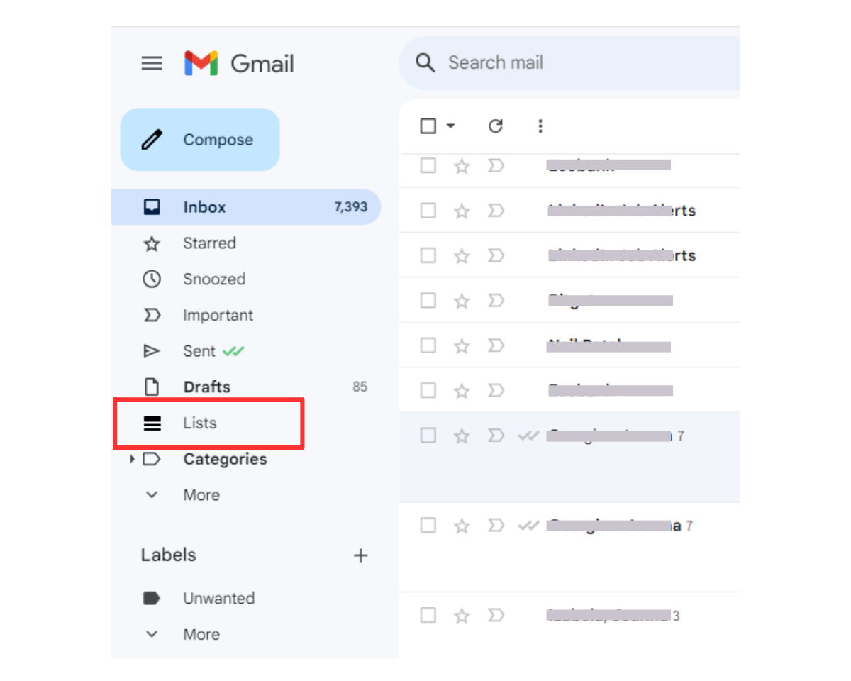 How to create email groups in Gmail with Mailsuite: After installing Mailsuite, go to the List section of Gmail