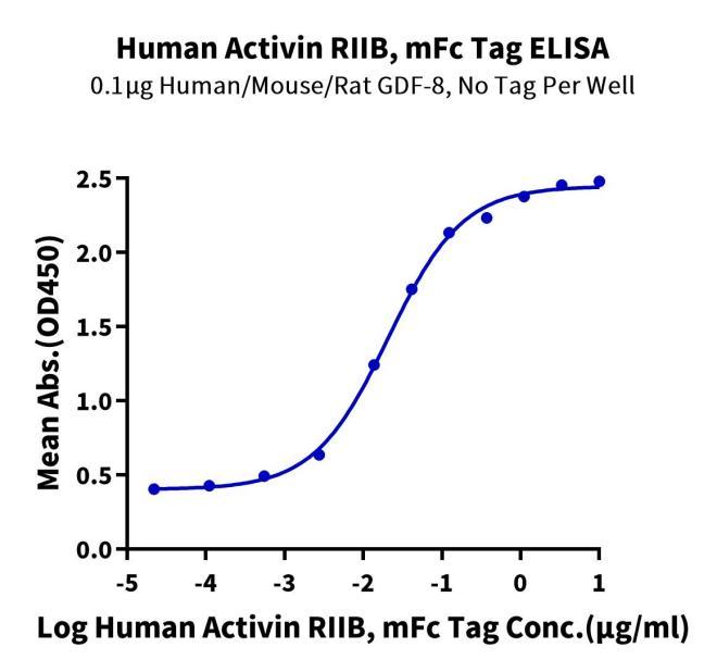 Human/Cynomolgus Activin RIIB binding GDF-8 in ELISA asasy