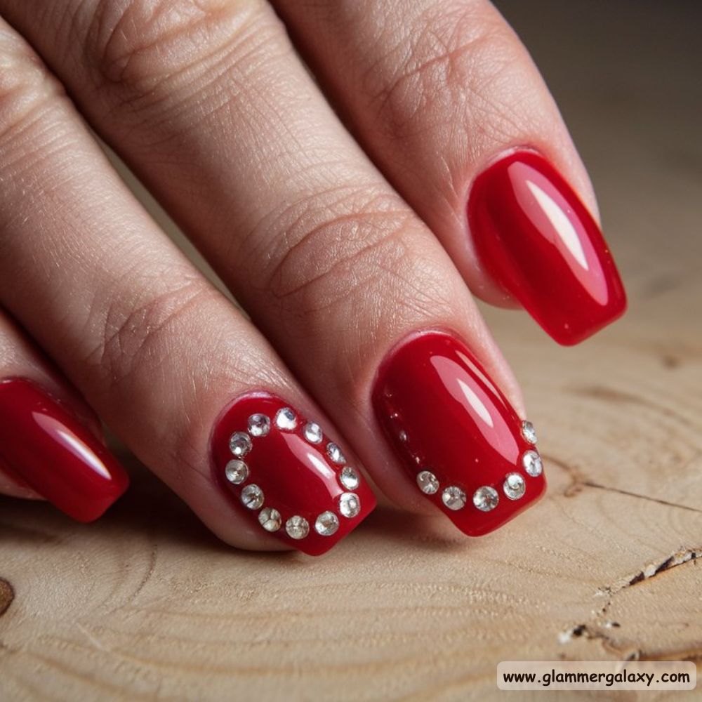 Red Summer Nails having Translucent Jelly