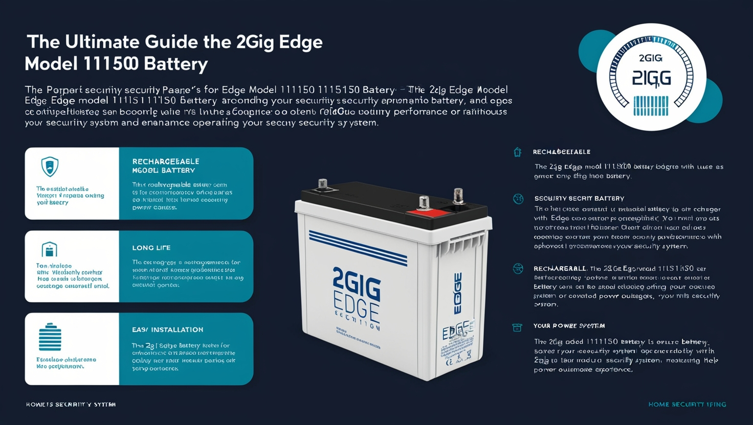 2GIG Edge Model 115150 Battery