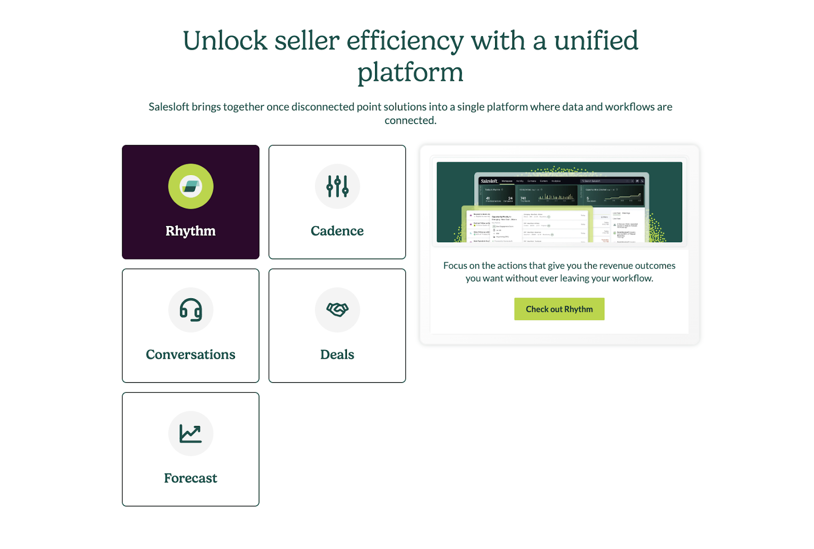 Unified platform for sales efficiency