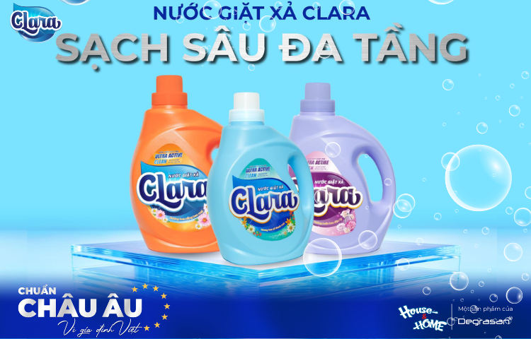 Nước giặt xả Clara Châu Âu - công nghệ làm sạch đột phá