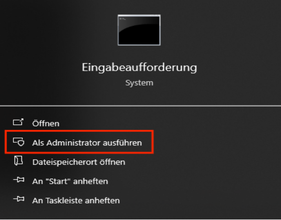 Geben Sie CMD in die Suchleiste ein