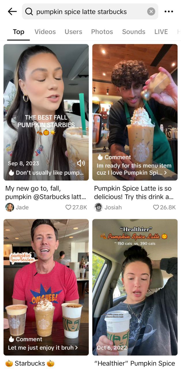 Starbucks  tiktok 