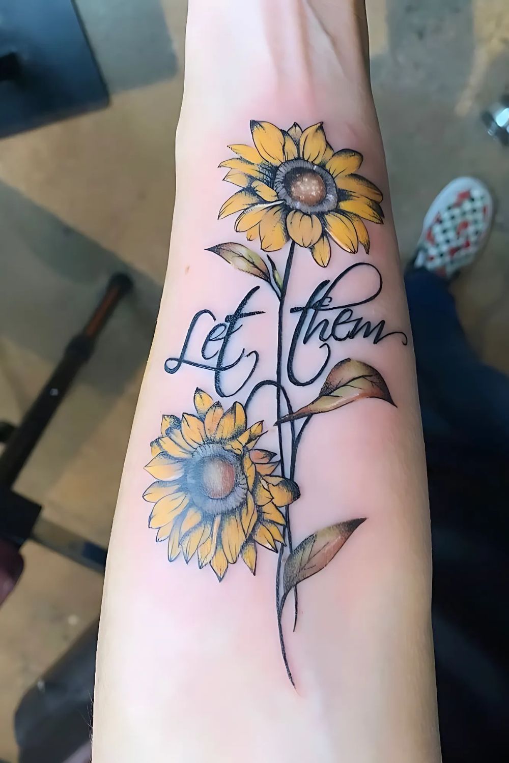 Minimalist Let Them Tattoo with Flower