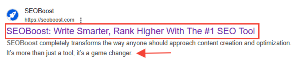 A snapshot of how title tags and meta descriptions appear in search results
