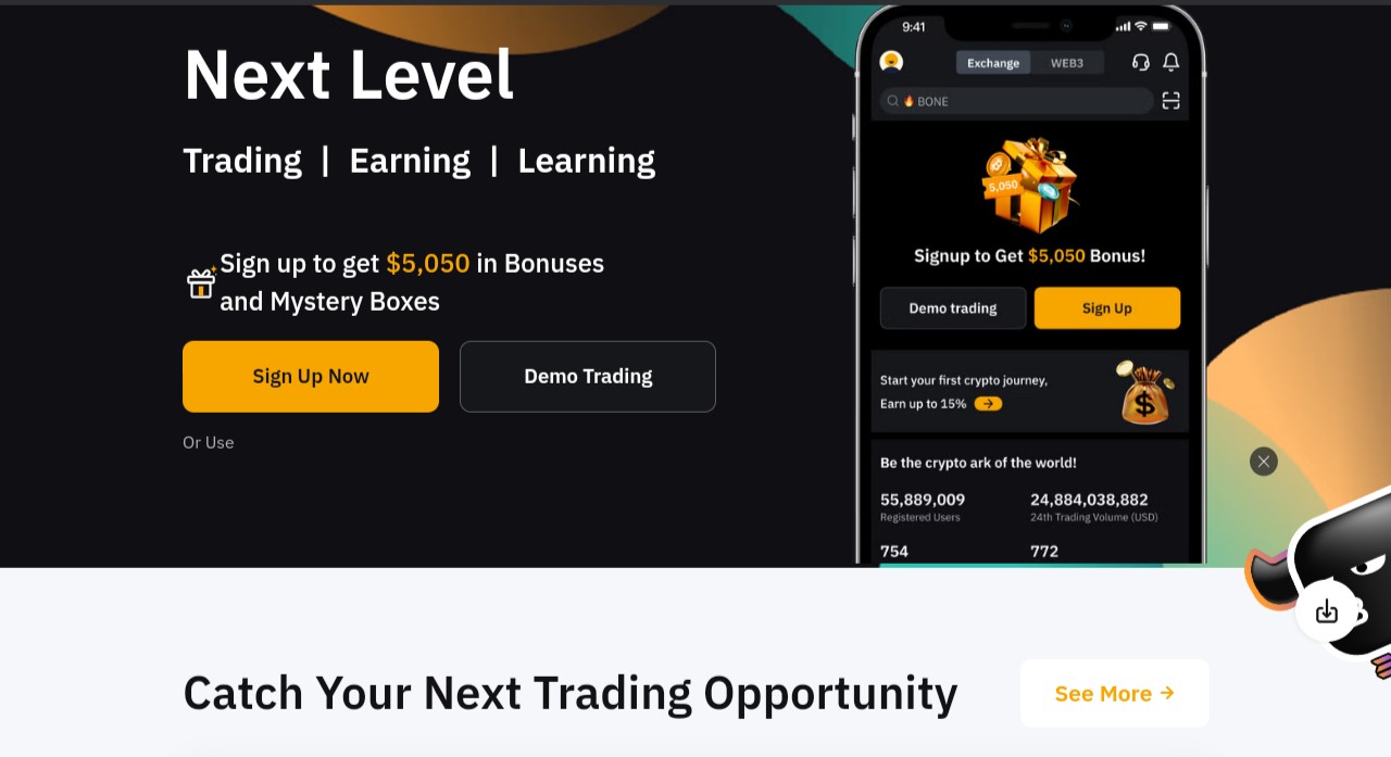 Bybit homepage