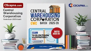 Central Warehousing Corporation CWC Exam Preparation बैच 2025-26 Short Information : Central Warehousing Corporation CWC Released the notification. All the candidates who are interested in this Central Warehousing Corporation CWC recruitment and fulfil the eligibility can apply online from the official website. Read the notification for Central Warehousing Corporation CWC get Free Book PDF study Notes Download Previous Year Paper Admit card Exam City Date Result Answer Key mock test video classes, eligibility, age limit, selection procedure, syllabus, pattern, pay scale, and all other information in Central Warehousing Corporation CWC